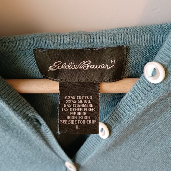 Vintage Eddie Bauer Cotton Modal Cashmere Hooded Sweater - Picture 5 of 6